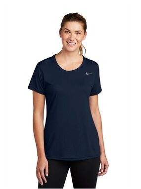 Nike Women's Navy Short-Sleeve Performance Tee, Size XL